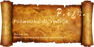 Polanszky Árpád névjegykártya